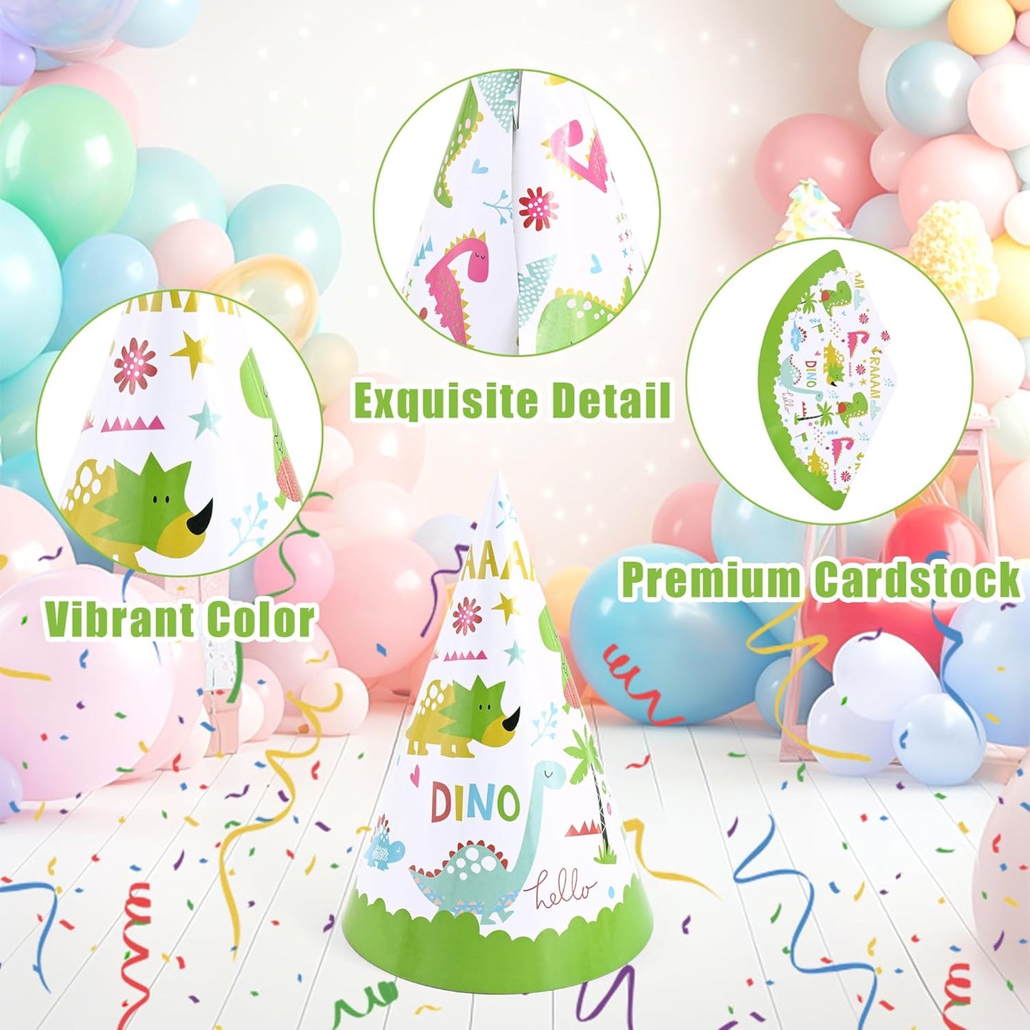 CANREVEL 12 PCS Party Hats for Kids and Adults, Party Headwear, Happy Birthday Hats, Birthday Party Decorations