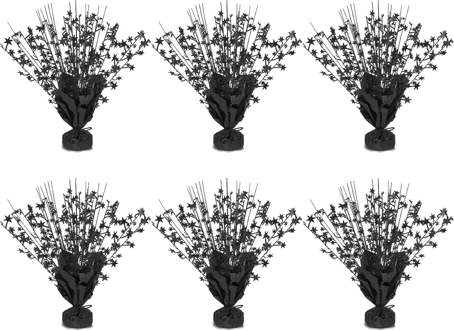 6 Pack Star Table Centerpieces for Party, Birthday Table Decorations for Kids Adults, Party Centerpieces for Tables for Wedding Baby Shower Graduation Holiday Event (Black)