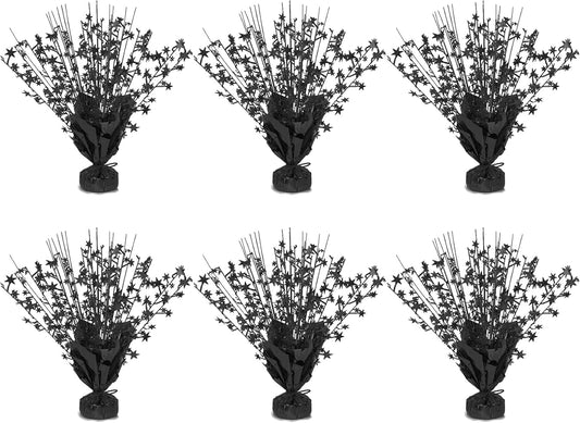 6 Pack Star Table Centerpieces for Party, Birthday Table Decorations for Kids Adults, Party Centerpieces for Tables for Wedding Baby Shower Graduation Holiday Event (Black)