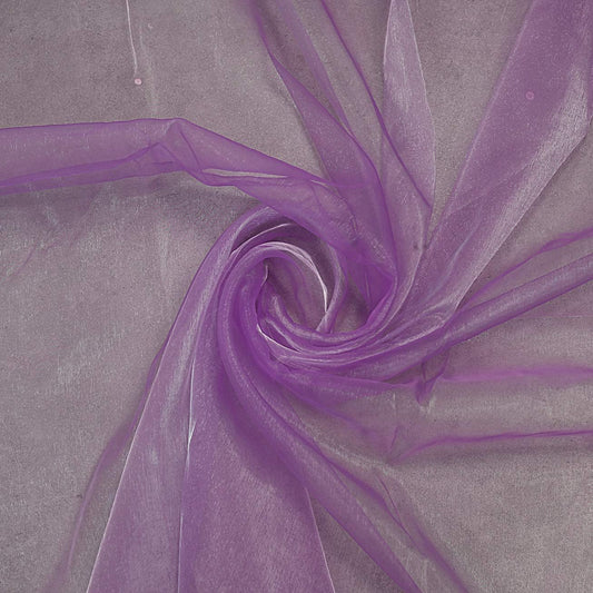 VDS Light Purple Organza Fabric, 5 Yards Continuous, 45” Wide, Wedding Party Decoration Iridescent Crystal Sheer Shiny Organza Tulle Bridal Dress DIY Crafts Costume Sewing Backdrop Arch Cloth