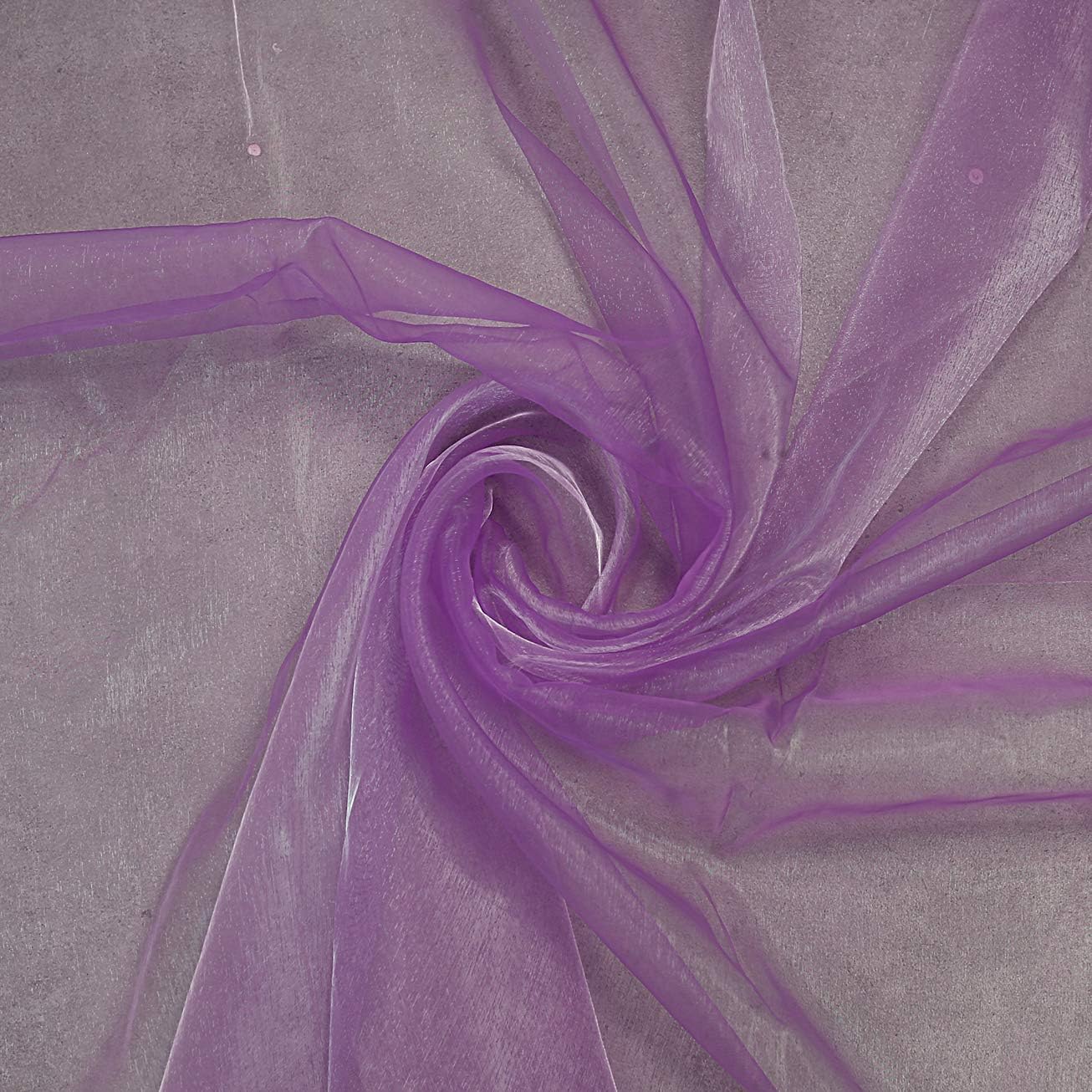 VDS Light Purple Organza Fabric, 45 Yards Continuous, 45” Wide, Wedding Party Decoration Iridescent Crystal Sheer Shiny Organza Tulle Bridal Dress DIY Crafts Costume Sewing Backdrop Arch Cloth