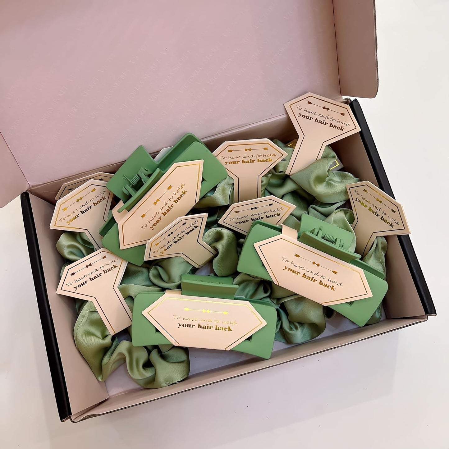 Bridesmaid Scrunchies Proposal Gifts Bachelorette Hair Claws Clips Girls heart sunglasses for Wedding Party Favors (Sage Green 40sets)