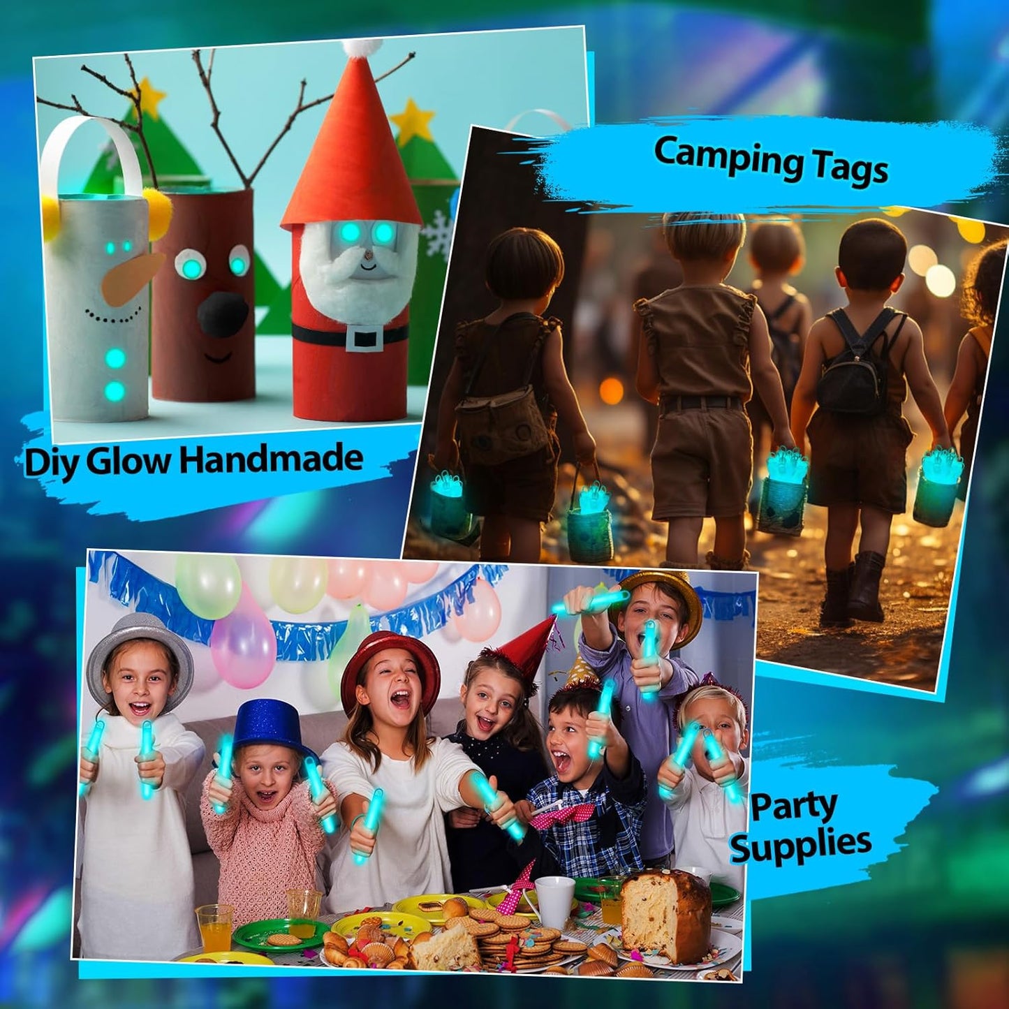 Lewtemi 4" or 6" 100 Pack Bright Glow Sticks Bulk, Glow in The Dark Party Supplies Birthday and Holidays Party Favors