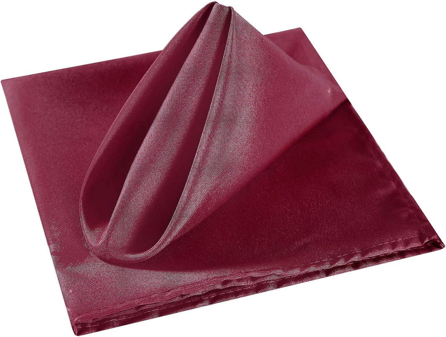 Cloth Napkins 20x20 inch Washable Polyester Dinner Napkins Soft Table Napkins for Wedding Party Dining Banquet(Burgundy,100PCS)