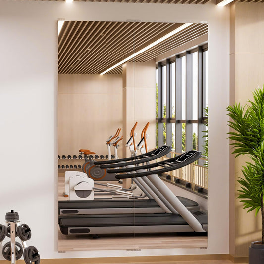brisafe 2PCS 71" X 24" Gym Mirror - Full Length Wall Mirror for Gyms, Dance Studios, Home and Yoga - Easy Installation, Ultra Light Shatterproof Nano Miorror Reduces 60% Commercial Insurance Costs