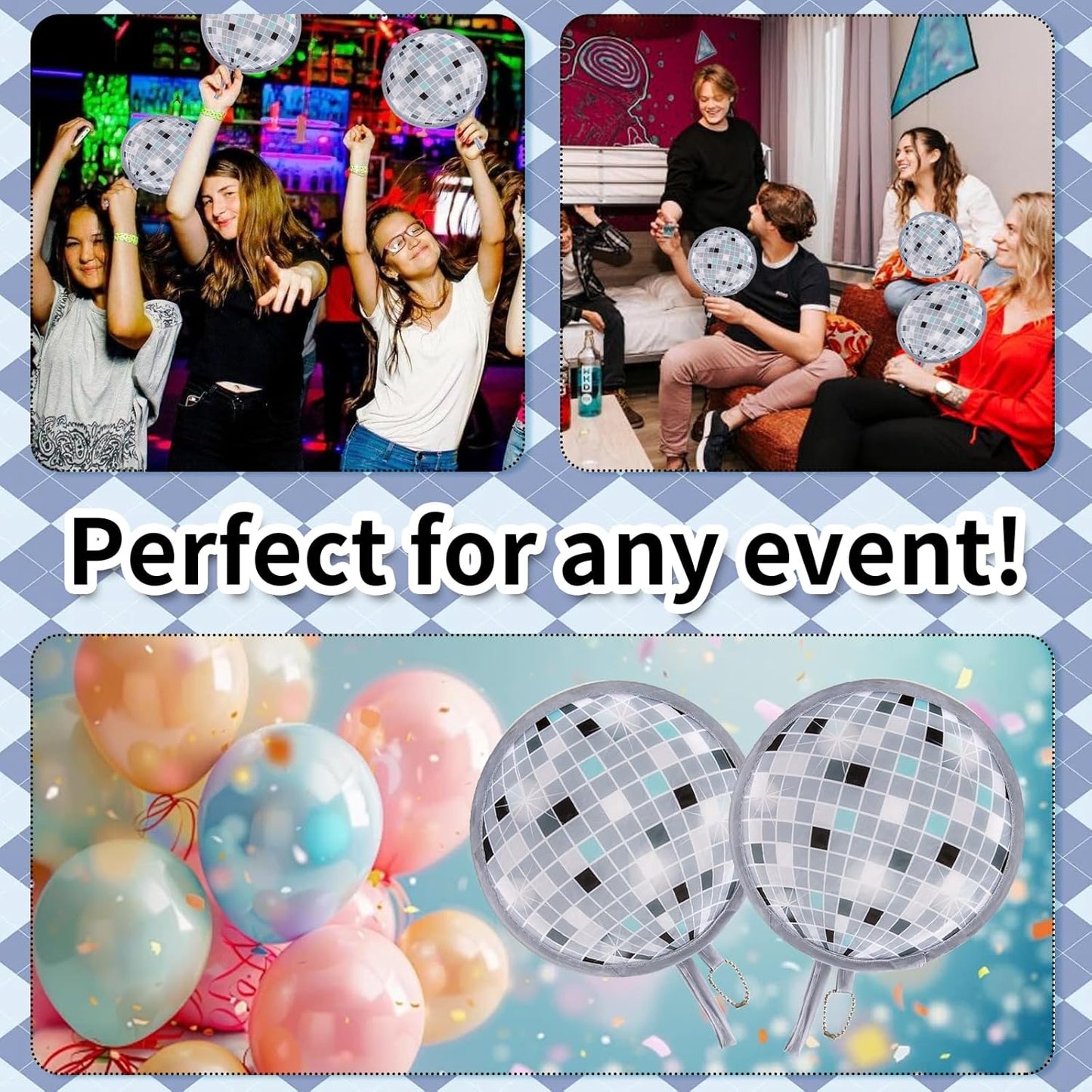 4pcs Disco Round Foldable Hand Fan Japanese Foldable Fan Style Handheld Compact Cooling Fans,Round Folding Fan for Outdoor Games,Xmas Decoration,Festival,Party Favors,Travel,Events