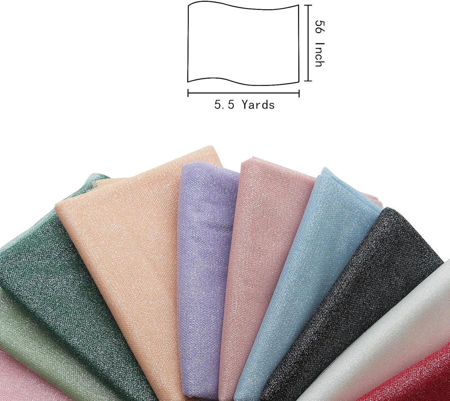 Glitter Tulle Fabric 56 Inch by 5.5 Yards Fabric Tulle Bolt for Wedding Christmas Decorations DIY White Tutu Baby Shower Table Skirt Ceiling Decor Birthday Party Craft Supplies-Champagne Gold