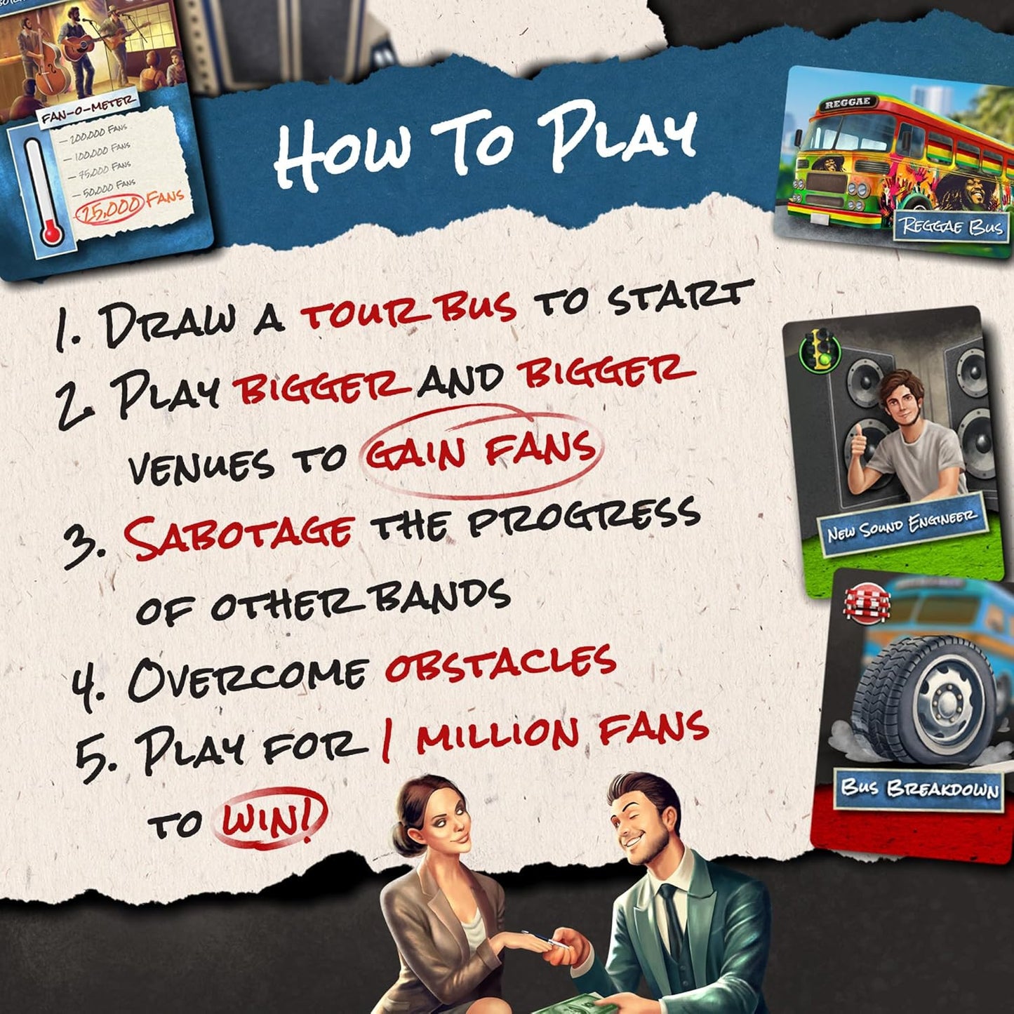 On Tour – Music Themed Card Game for Families, Mille Bornes Style | Teens & Adults | Fun Party Board Game, Travel Game, and Family Game Night Favorite 3-6 Players