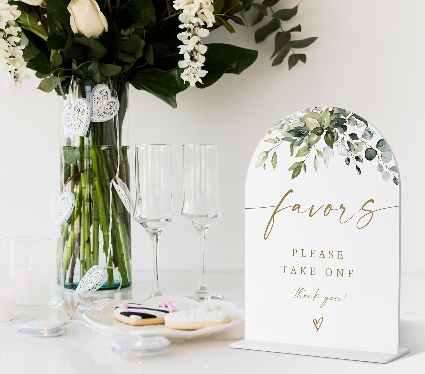 Please Take One Sign, Gift Table Sign, Greenery Gold Bridal Shower Decorations, Wedding Signs for Ceremony and Reception, Engagement Decor, Wedding Table Acrylic Decor, Bachelorette Party Favors - 31