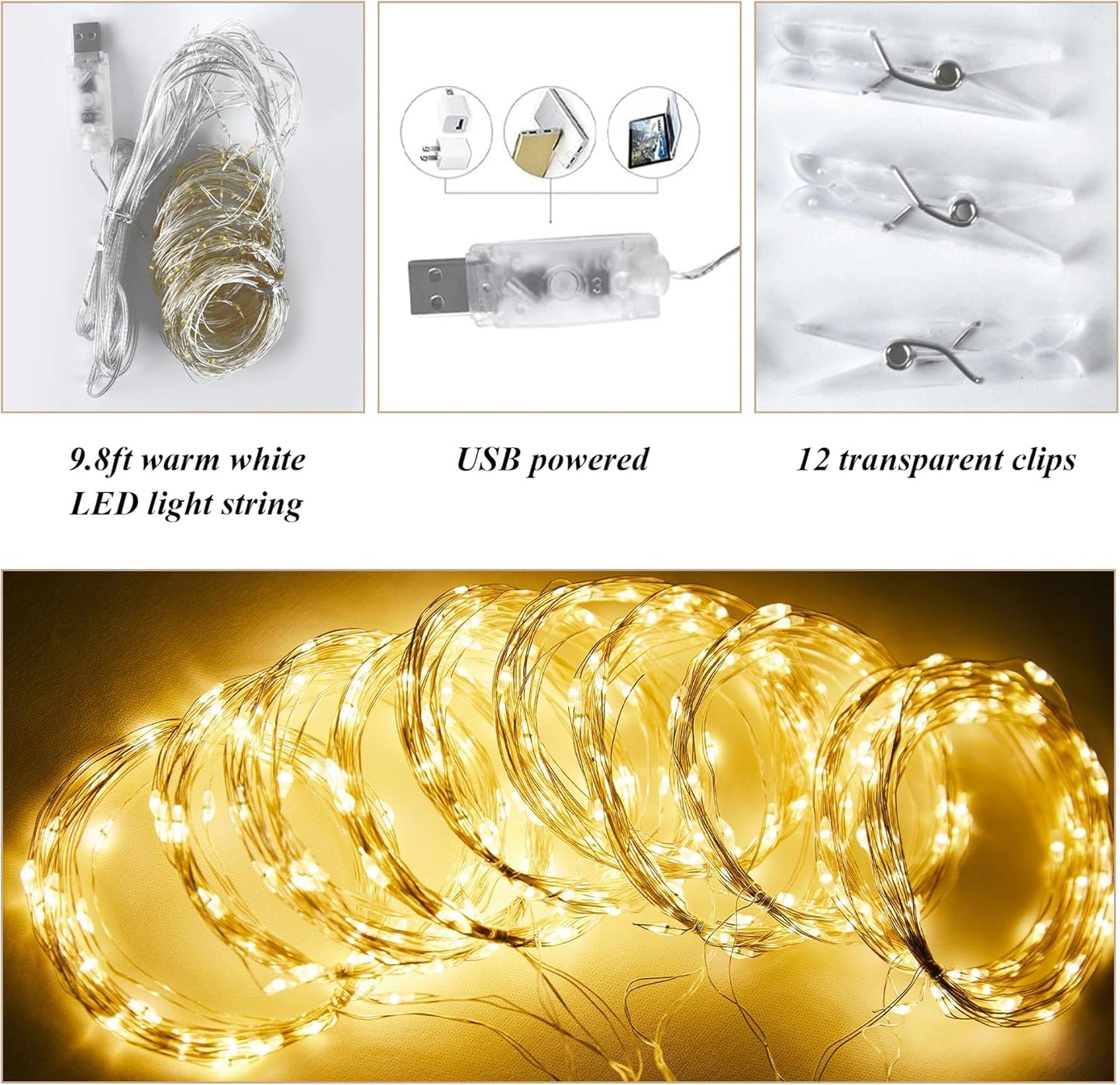 10ft x 10ft Ivory Backdrop Curtain with Lights for Baby Shower, Sheer Backdrop Curtains with Lights for Wedding, Chiffon Light Curtain Backdrops for Birthday Parties Photo Shoot (5x10ft,2 Panels)