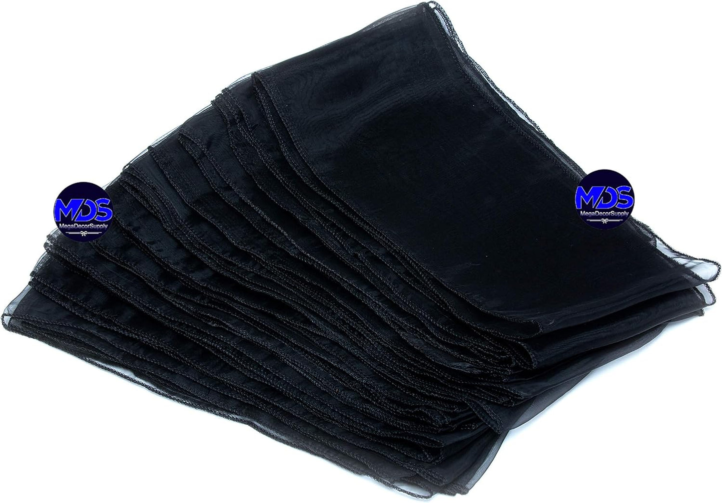 MDS Pack of 100 PCS Organza Chair Sashes Wider Dining Chair Bows Ribbon Tie Back for Wedding Party Birthday Bridal Shower Reception Event Banquet Home Chair Cover Decoration - Black