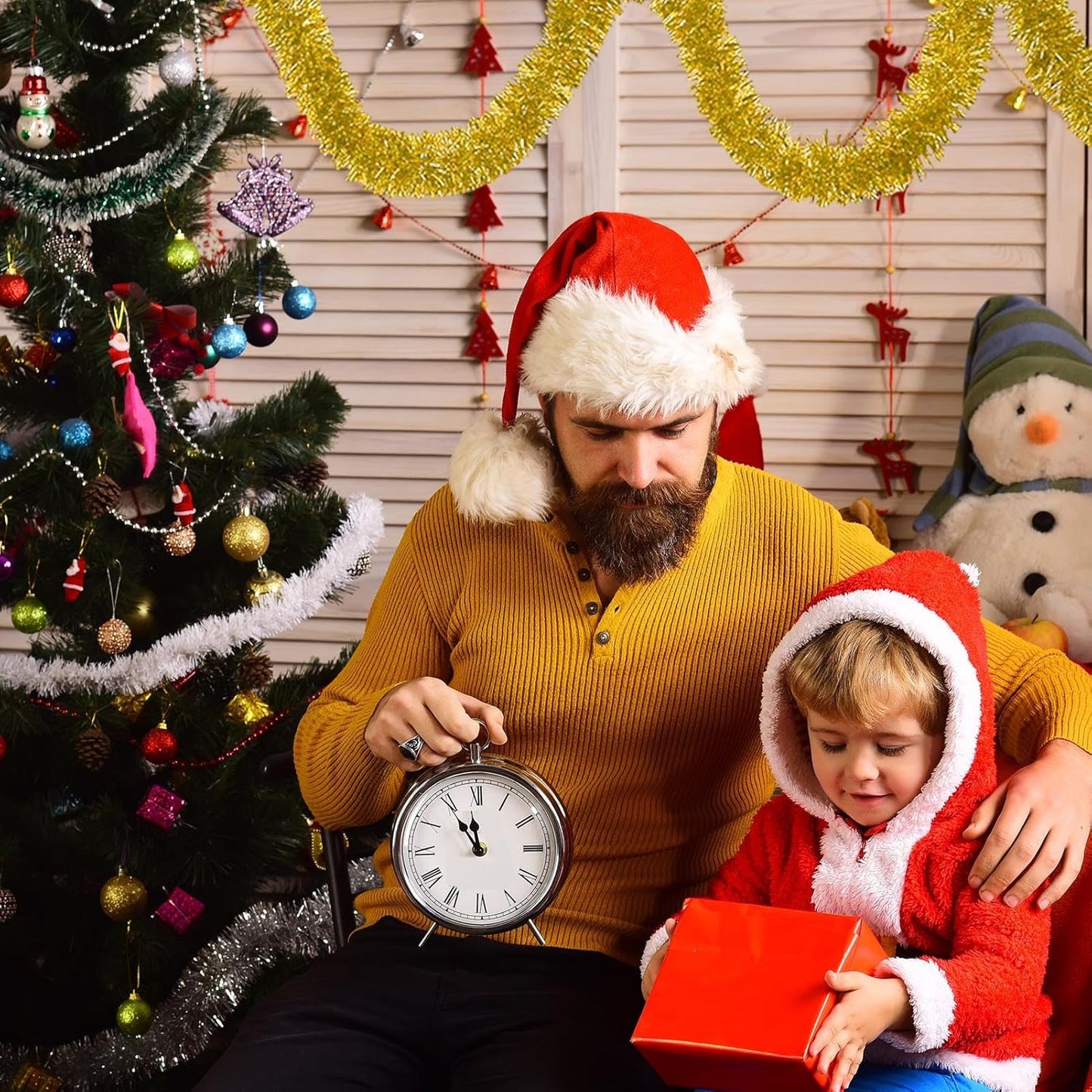 50 Feet Gold Christmas Tinsel Garland, Metallic Foil Twist Garland Wall Hanging Tinsel Banner Backdrop for Parade Floats, Easter, Mother's Day, Wedding Party Decorations (2in x 50ft)