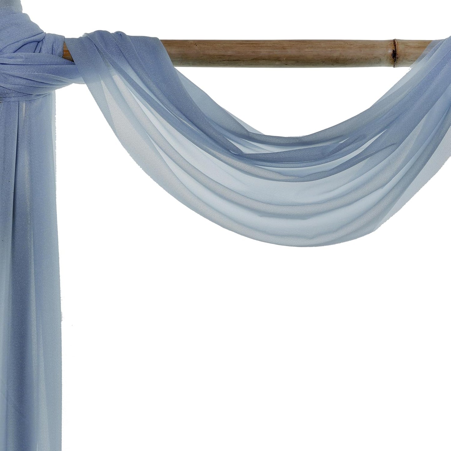 VDS Pack of 1 Panel (30 Inch X 50 Feet) Wedding Arch Draping Fabric Sheer Chiffon Fabric Drapery for Wedding Ceremony Reception Swag Backdrop Canopy Chuppah ARBO Altars Decoration (Dusty Blue)