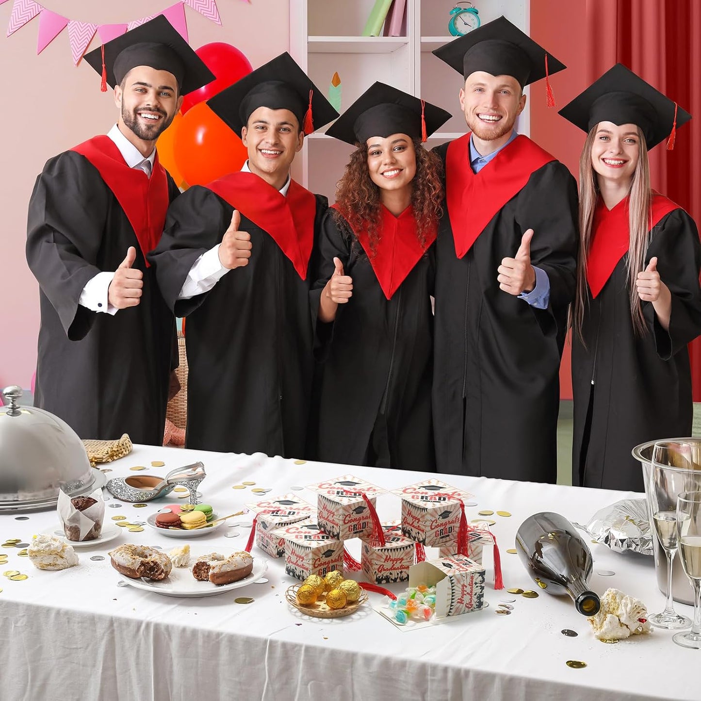 COTOPHER 36 Pack Mini Graduation Cap Gift Boxes, Class of 2025 Graduation Candy Boxes with Tassel, Small Treat Chocolate Box Centerpieces for Tables Party Decorations Graduate Favors Supplies