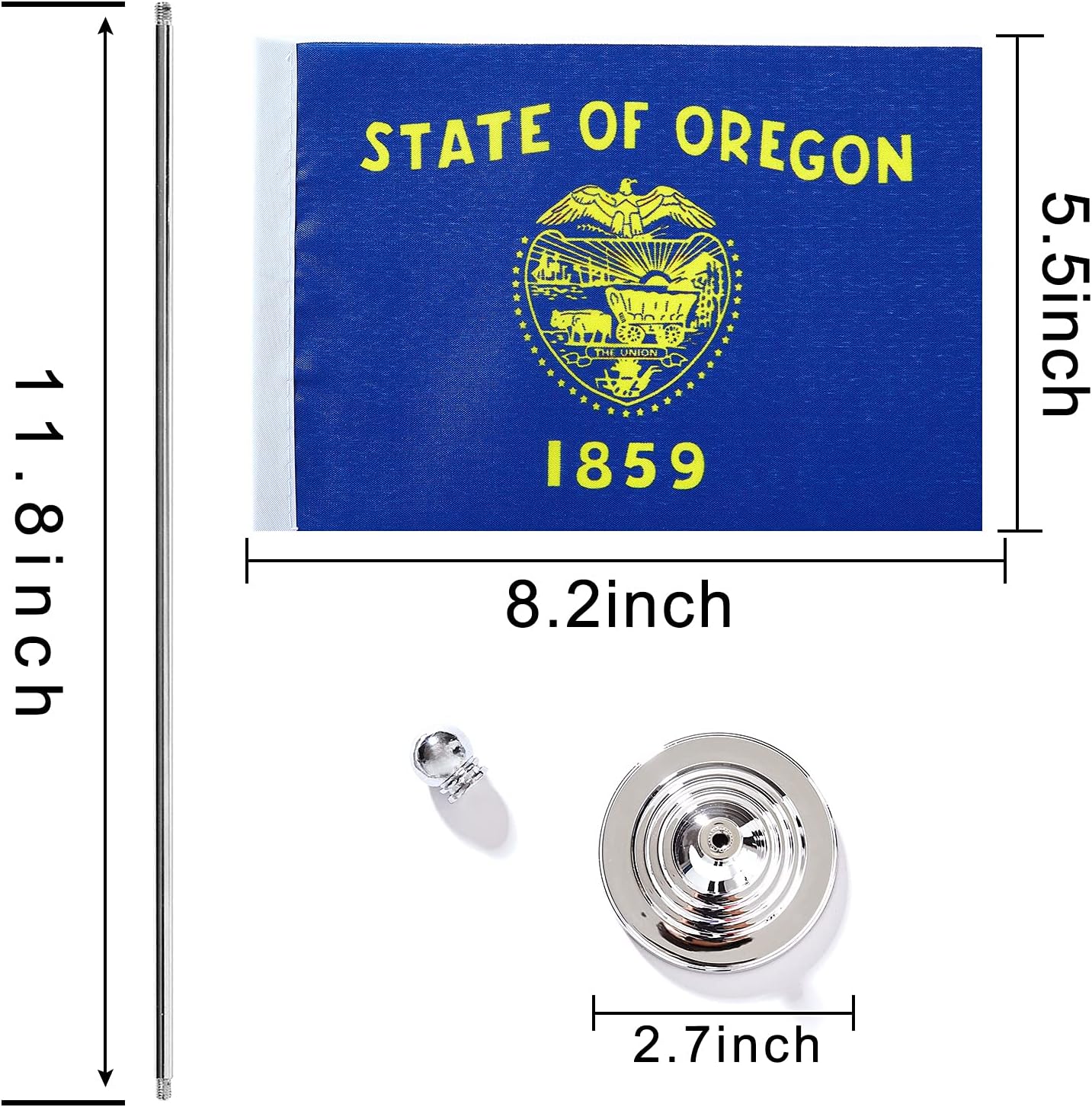 ZXvZYT 2 Pack American US Oregon flag USA Oregon OR State table flag,Small Mini United States Desk Flags With Stand Base,for U.S. States Party Events Celebration Decorations Supplies