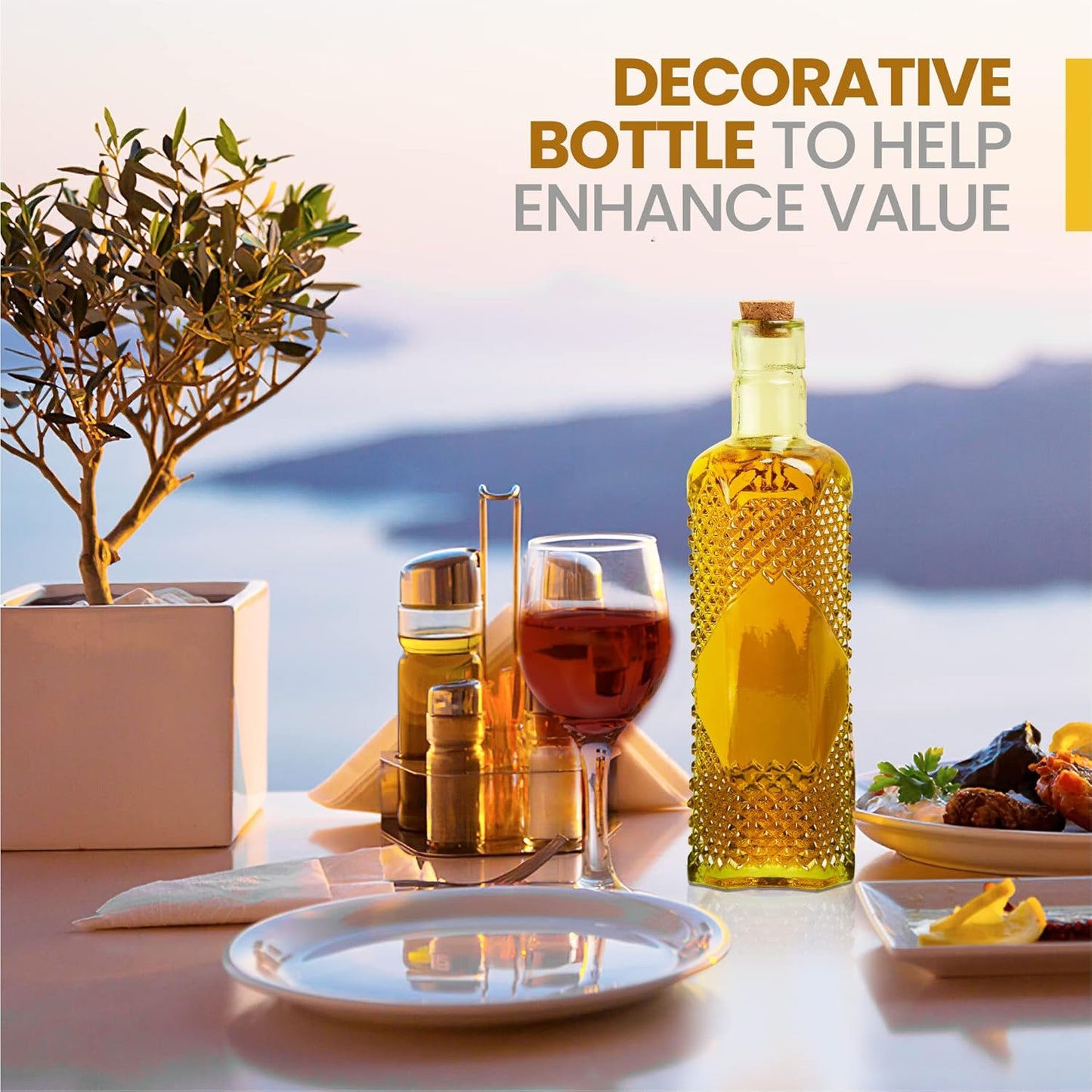 Assorted Green Glass Bottles with Corks, 6 Pack, 2.5in X 9in, 16oz