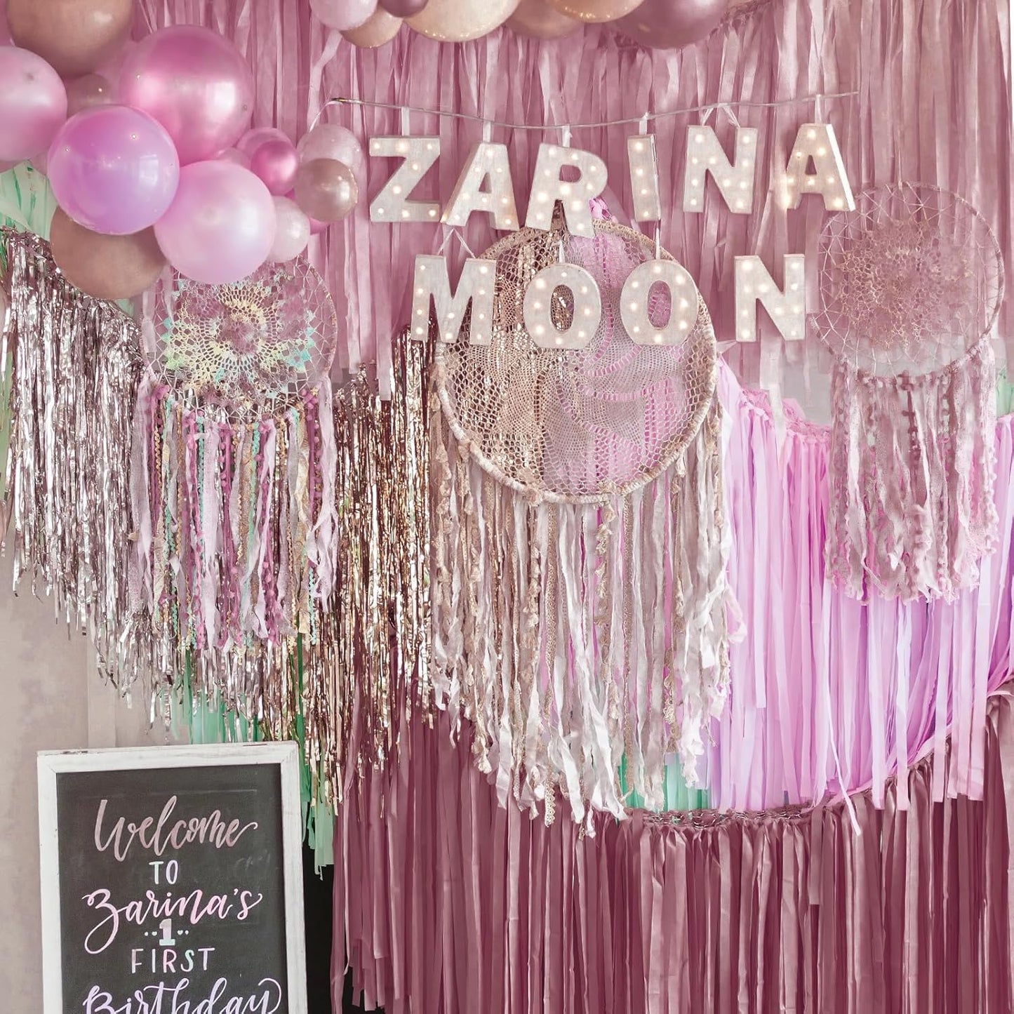 PartyWoo Pink Crepe Paper Streamers 4 Rolls 328 ft Pack of Dusty Pink Crepe Paper for Baby Shower Bridal Shower Gender Reveal Bachelorette Birthday Party Decorations (1.8 Inch x 82 Ft/Roll), Red-806