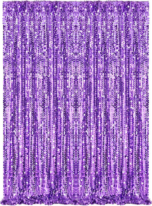 Purple Backdrop 4x8FT Backdrop Curtain for Parties 18MM Sequins Background Fabric Drapes Wedding Birthday Baby Shower
