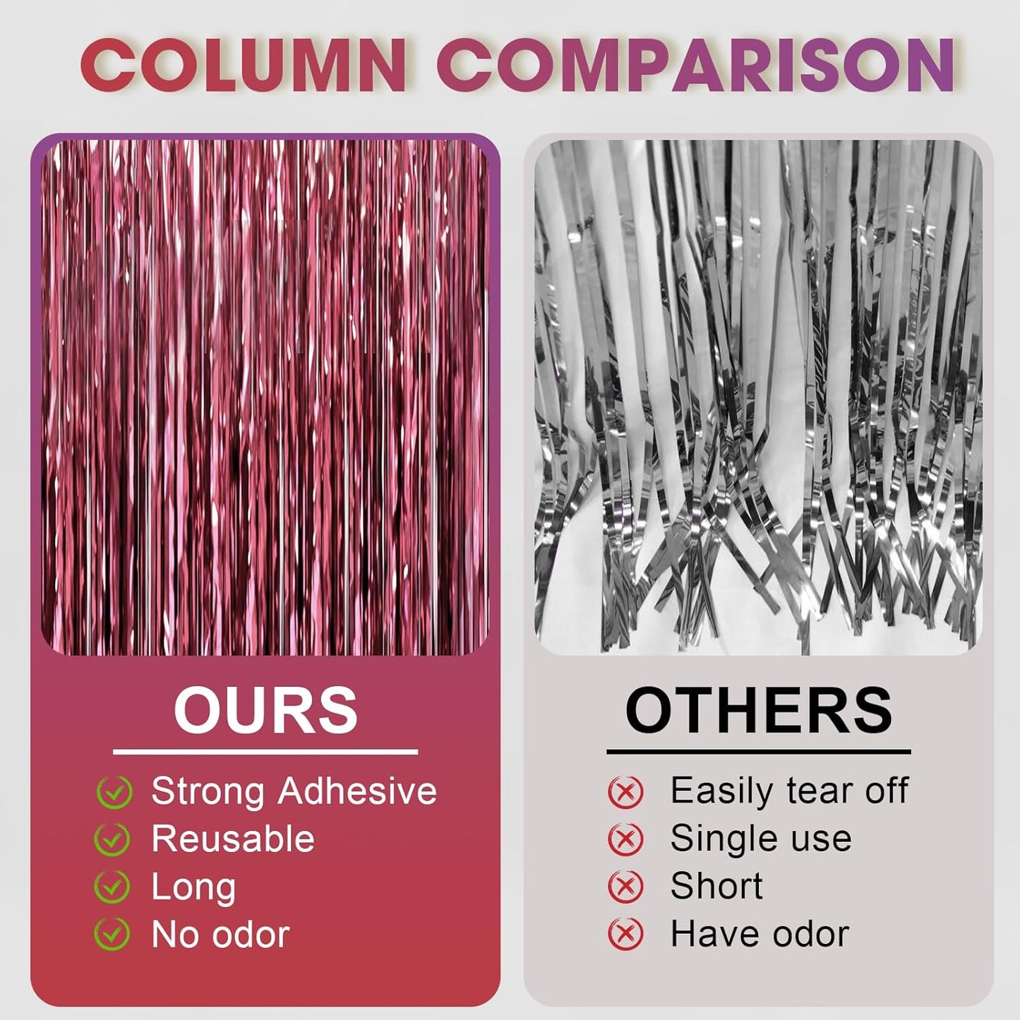 3 Pack 3.3 x 6.6 ft Burgundy Foil Fringe Backdrop Curtains, Tinsel Streamers Party Decorations, Fringe Backdrop for Birthday, Baby Shower, Gender Reveal, Graduation