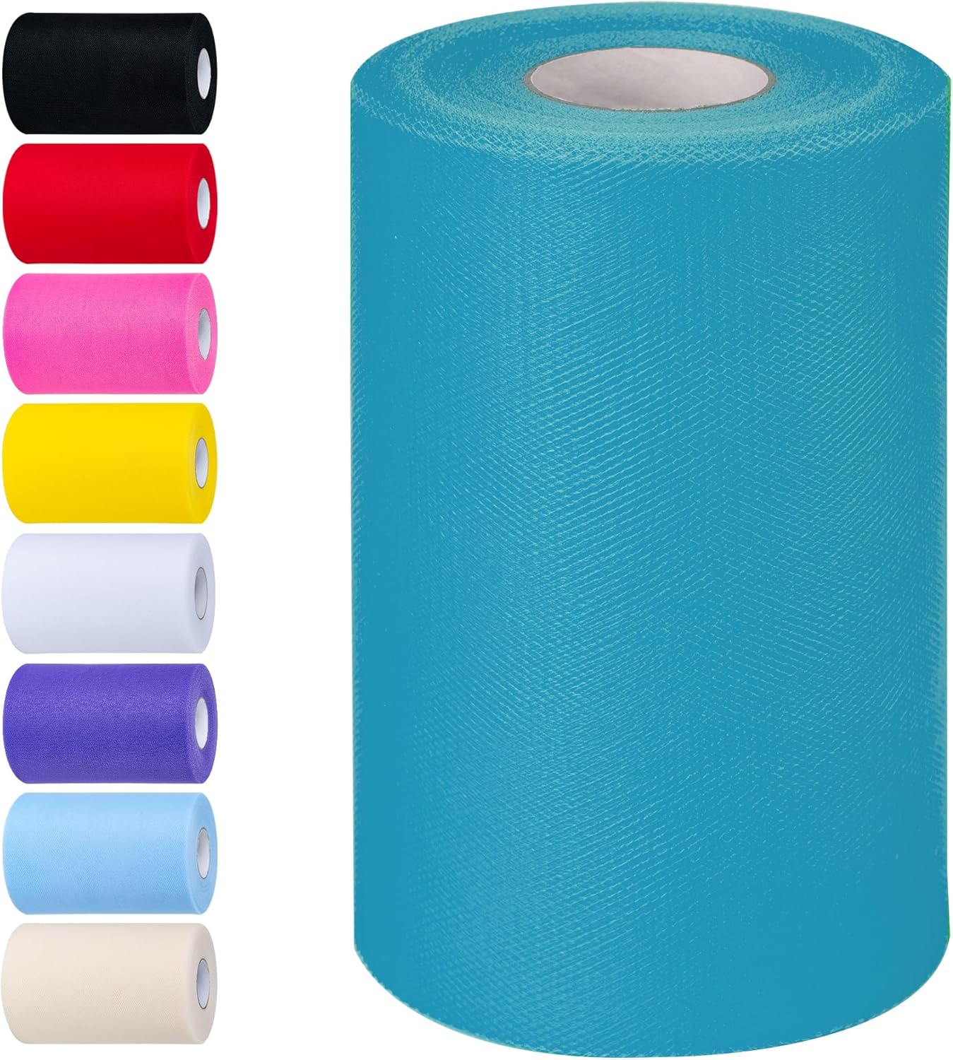 Deep Sky Blue Tulle Fabric Rolls 6 Inch by 100 Yards (300 feet) Tulle Roll Spool Fabric for DIY Tutu Skirt Baby Shower Birthday Party Wedding Decorations Christmas Craft Supplies (Deep Sky Blue)