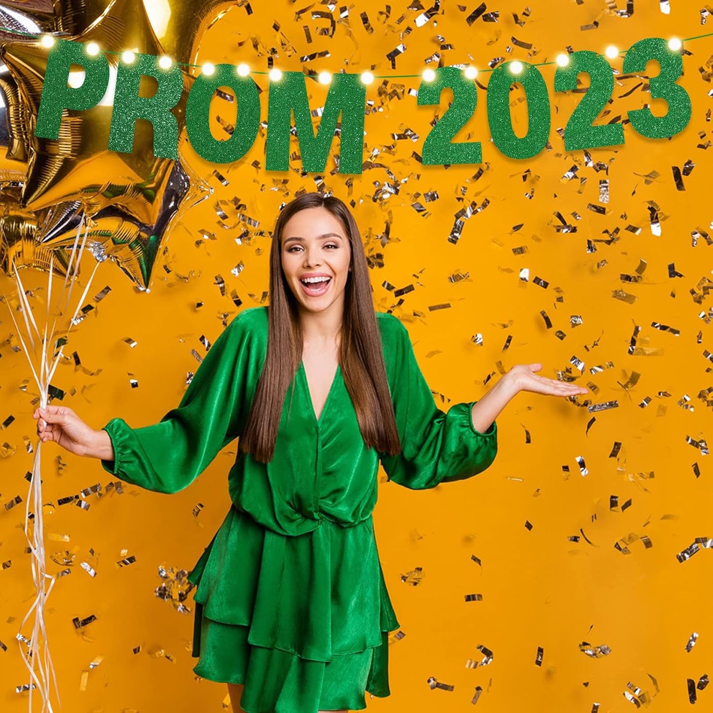 TaoBary 112 Pcs DIY Letter Kit Glitter Customizable Banner Letters Include 107 Letters and Numbers 3 Rope and 2 Needles for Birthday Halloween Christmas Wedding Valentine Party Decor(Green)