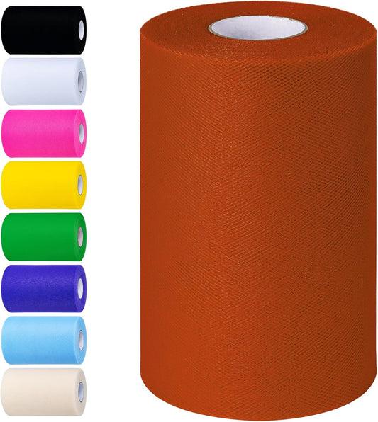 Crimson Tulle Fabric Rolls 6 Inch by 100 Yards (300 feet) Tulle Roll Spool Fabric for DIY Tutu Skirt Baby Shower Birthday Party Wedding Decorations Christmas Craft Supplies (Crimson)