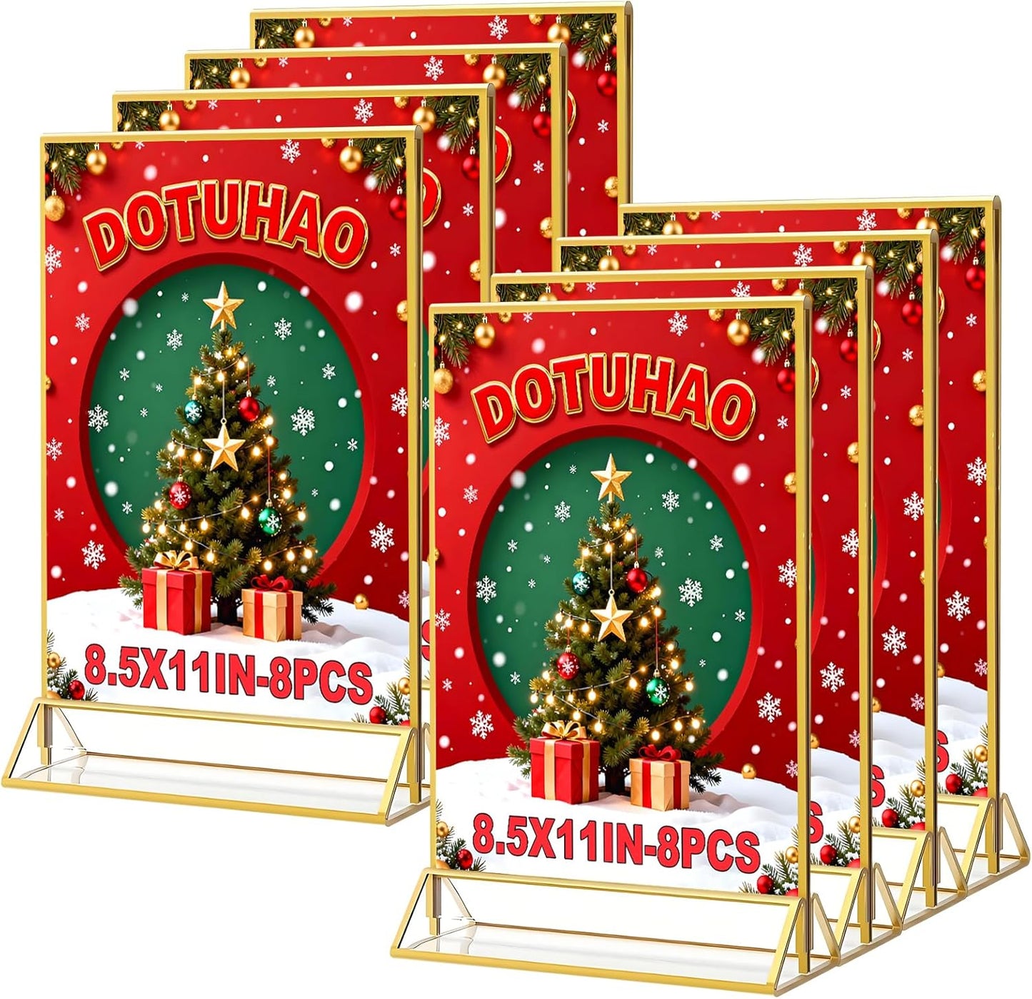 Acrylic Sign Holder, 8.5 x 11 In 8 Pack Acrylic Sign, Flyer Holder, Table Signs Holders, Flyer Stand, Double Sided Flyers Holders Table Menu Display Stand for Wedding Tables Number