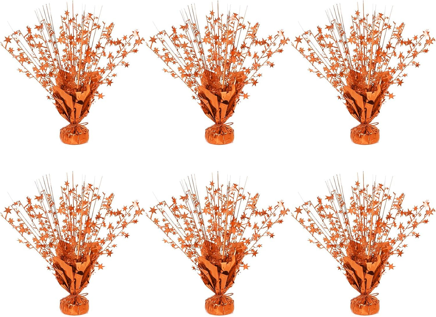 6 Pack Star Table Centerpieces for Party, Birthday Table Decorations for Kids Adults, Party Centerpieces for Tables for Wedding Baby Shower Graduation Holiday Event (Orange)