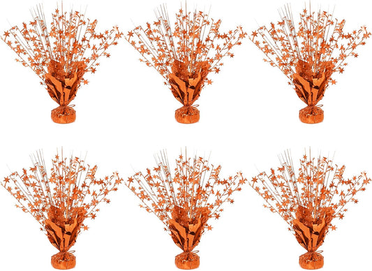 6 Pack Star Table Centerpieces for Party, Birthday Table Decorations for Kids Adults, Party Centerpieces for Tables for Wedding Baby Shower Graduation Holiday Event (Orange)