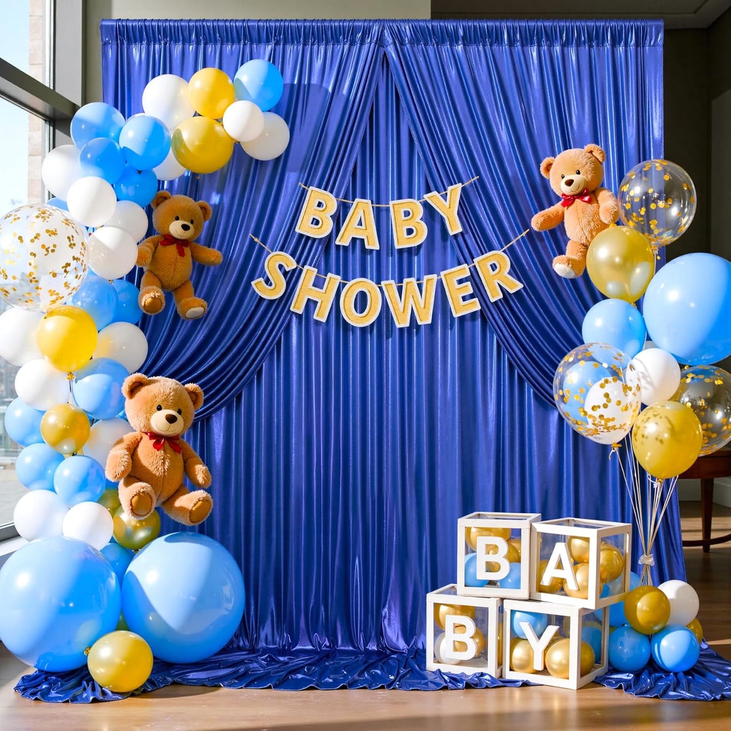 10x10 Wrinkle Free Royal Blue Sequin Backdrop Curtain for Parties-Thick Not Fall-Off Glitter Backdrop Drapes-2 Panels 5x10ft Shimmer Photo Back Drop Cloth for Wedding Birthday Photography Background