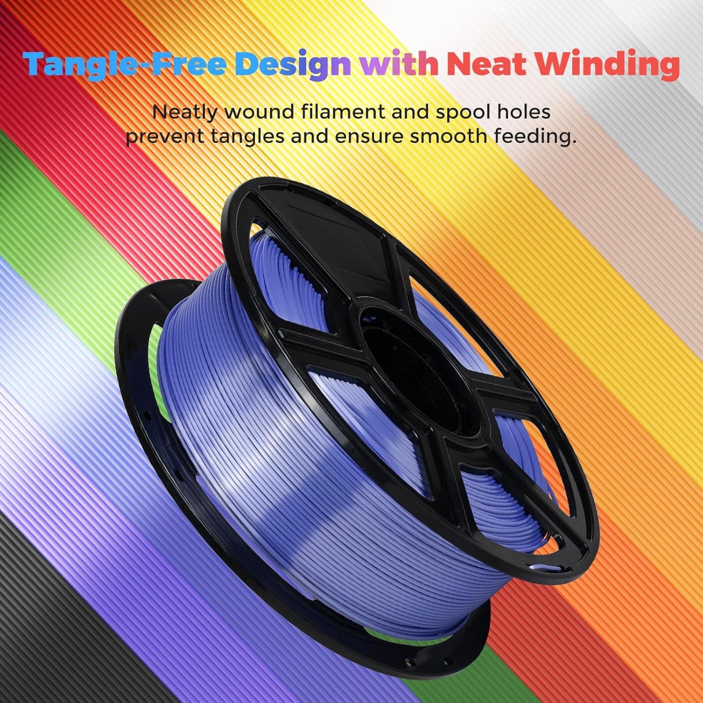 FLASHFORGE Silk PLA Filament 1.75mm Violet, 3D Printer Filament 1kg (2.2lbs) Spool, Smooth and Silky Texture 3D Printing Filament, Dimensional Accuracy +/- 0.02mm