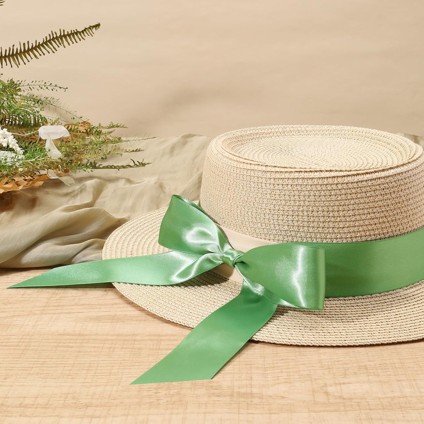 LaRibbons Sage Green Ribbon 1 Inch 25 Yards Luxury Double Faced Green Silk Ribbon for Flower Bouquet Crafts Gift Wrapping Wedding Party Decoration