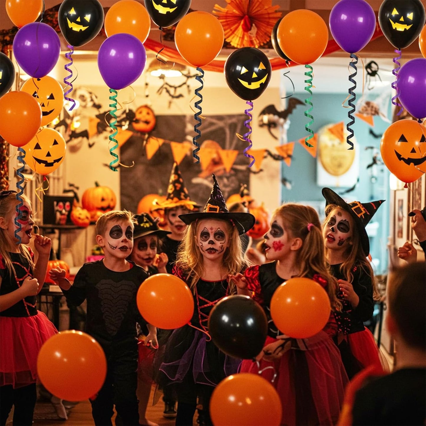 BEISHIDA 3 Pack 100 Yards Red Green Purple Halloween Curling Ribbon Balloon String Gift Wrapping Ribbon for Halloween & Birthday Parties, Holiday Decorations