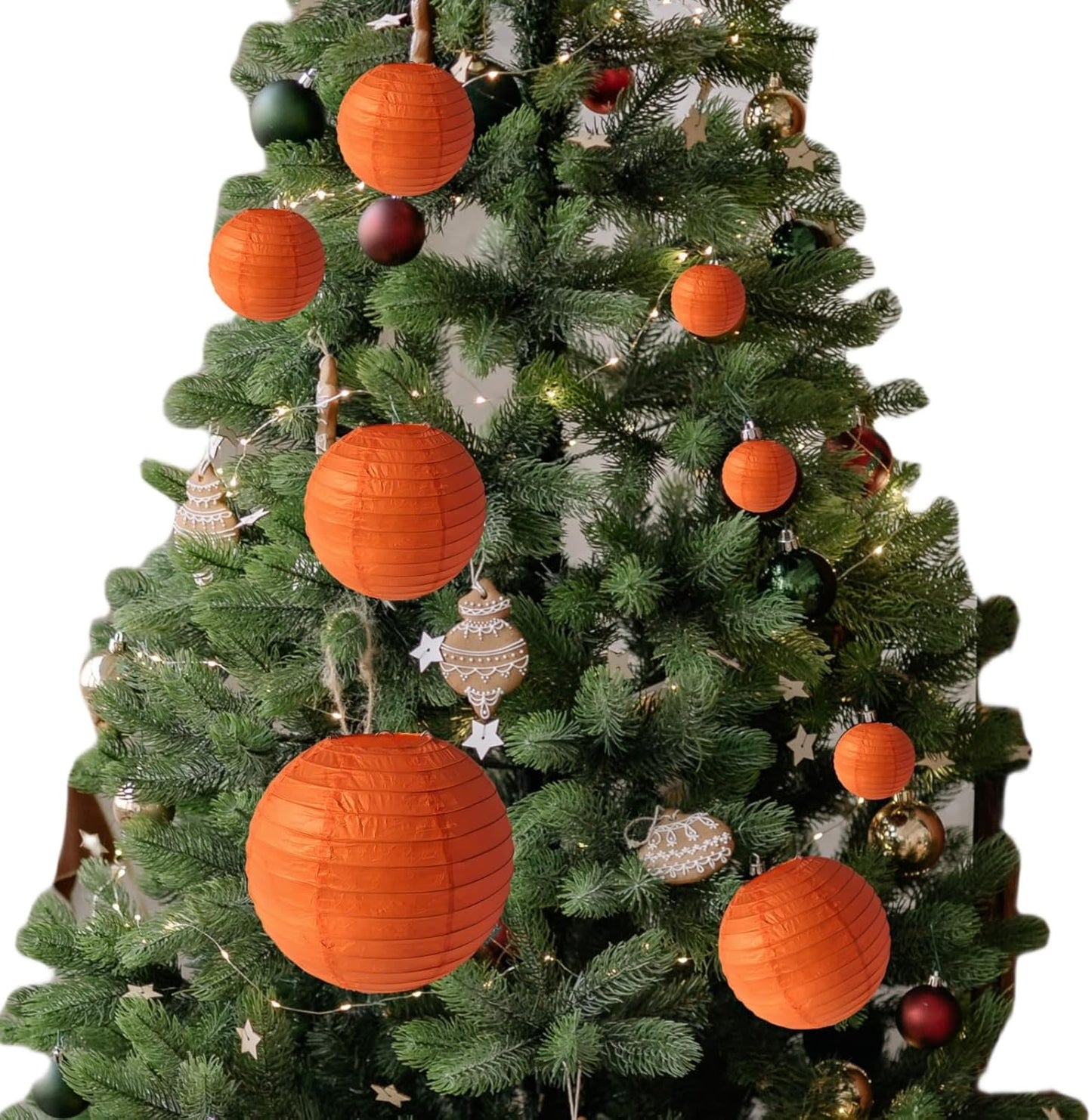 Orange Paper Lanterns Decorative 10pcs Party Hanging Decorations for Halloween Thanksgiving Birthday Baby Shower Graduation Fall Themed Decor Chinese Paper Lanterns DIY Activities