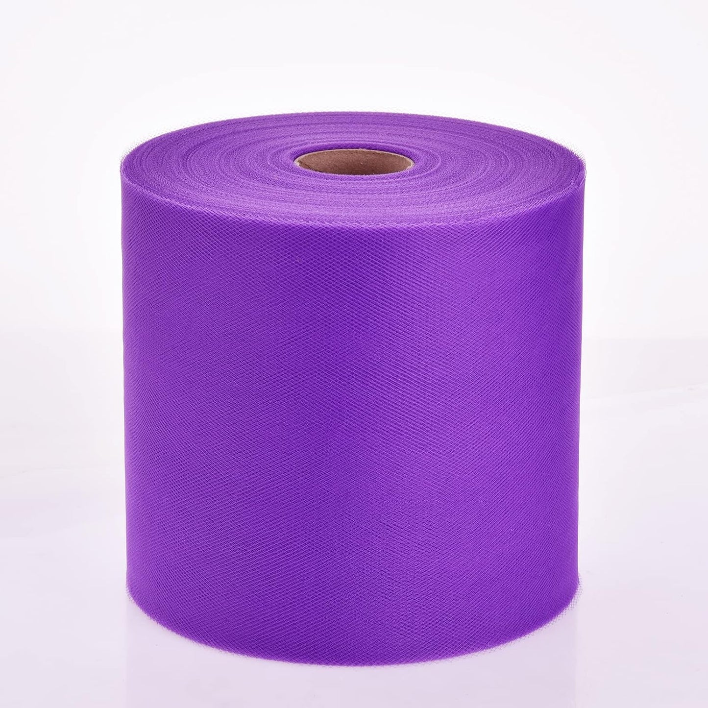 Tulle Fabric Roll, 6” by 200 Yards (600FT) Tulle Organza Fabric Spool for DIY Tutu Skirt Baby Shower Decor Wedding Backdrop Crafts Birthday Party Supplies(Dark Purple)