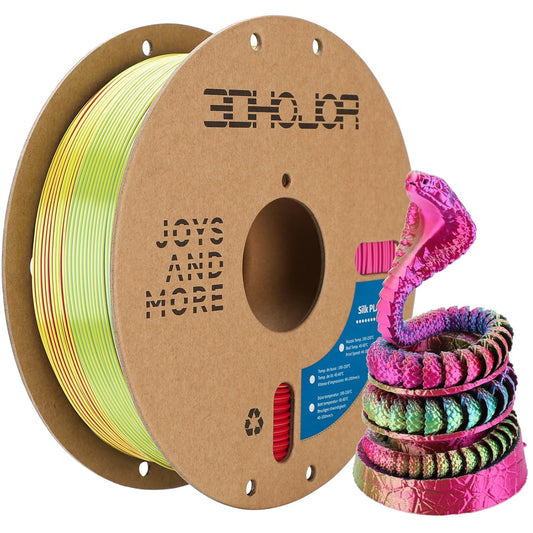 Silk PLA Filament 1.75mm Red Yellow Blue Triple Color PLA 3D Printer Filament 3 in 1 Coextrusion 1KG Spool(2.2lbs) 3D Printing Filament Dimensional Accuracy +/- 0.03mm
