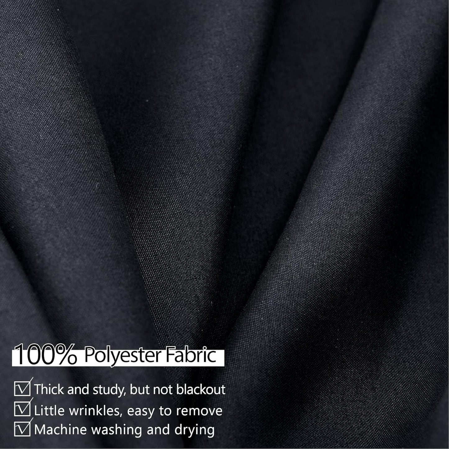 50ft x 10ft Thick Champagne Backdrop Curtains for Parties, 10 Panels 5ft x 10ft Non See Through Black Polyester Wedding Drapes Photo Backdrop for Birthday Party Graudation Photography Home Decor