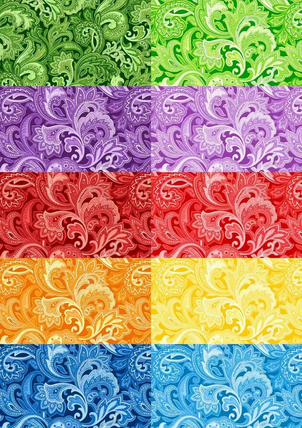 4"x 4" 200 PCS 100% Cotton Floral Fabric Squares Bundles Quilting Supplies for Sewing DIY & Quilt Beginners— Paisley