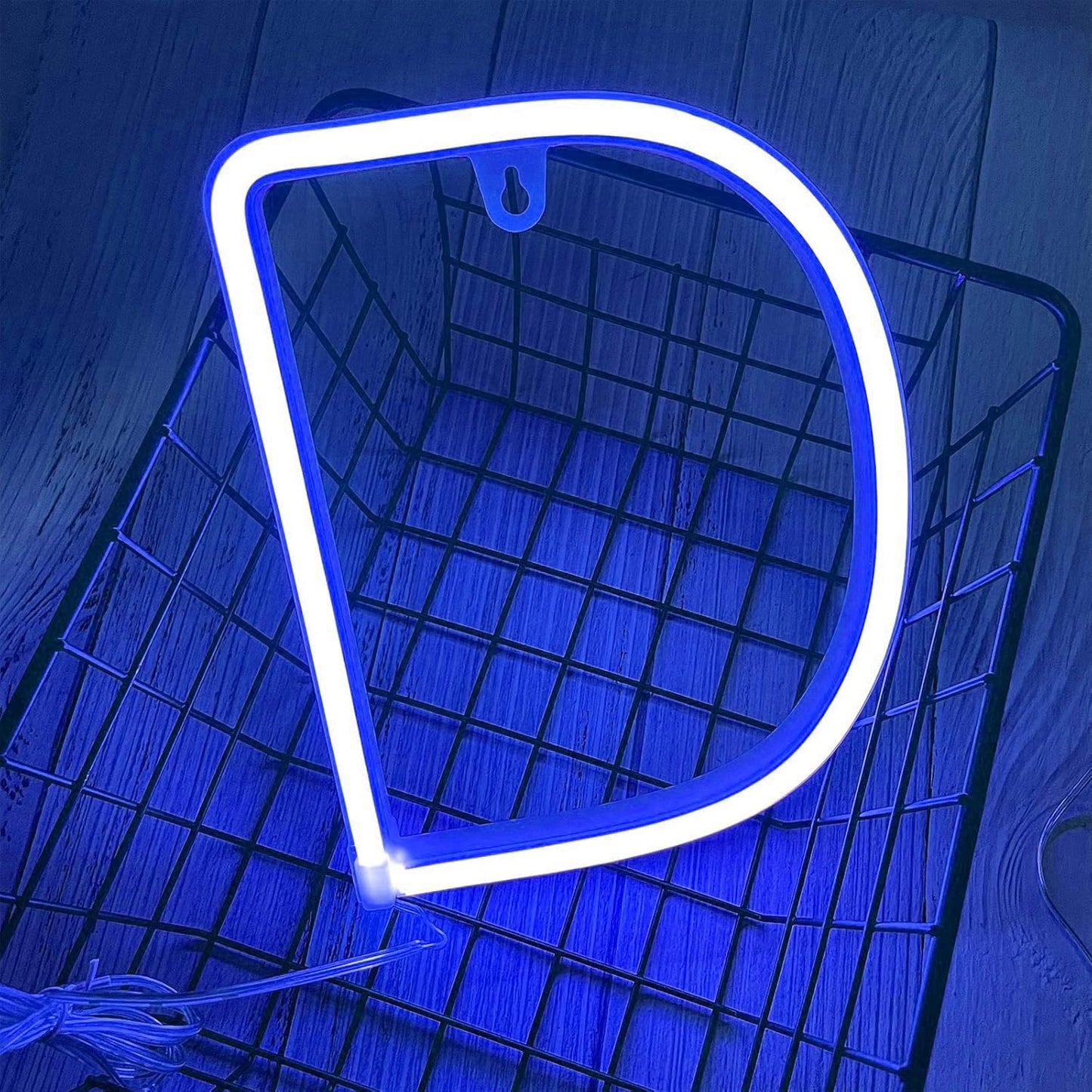ENUOLI LED Blue Neon Letter Signs Night Light Battery or USB Operated LED Marquee Letters Neon Art Decorative Lights Wall Decor for Children Baby Room Christmas Wedding Party Decoration(D)