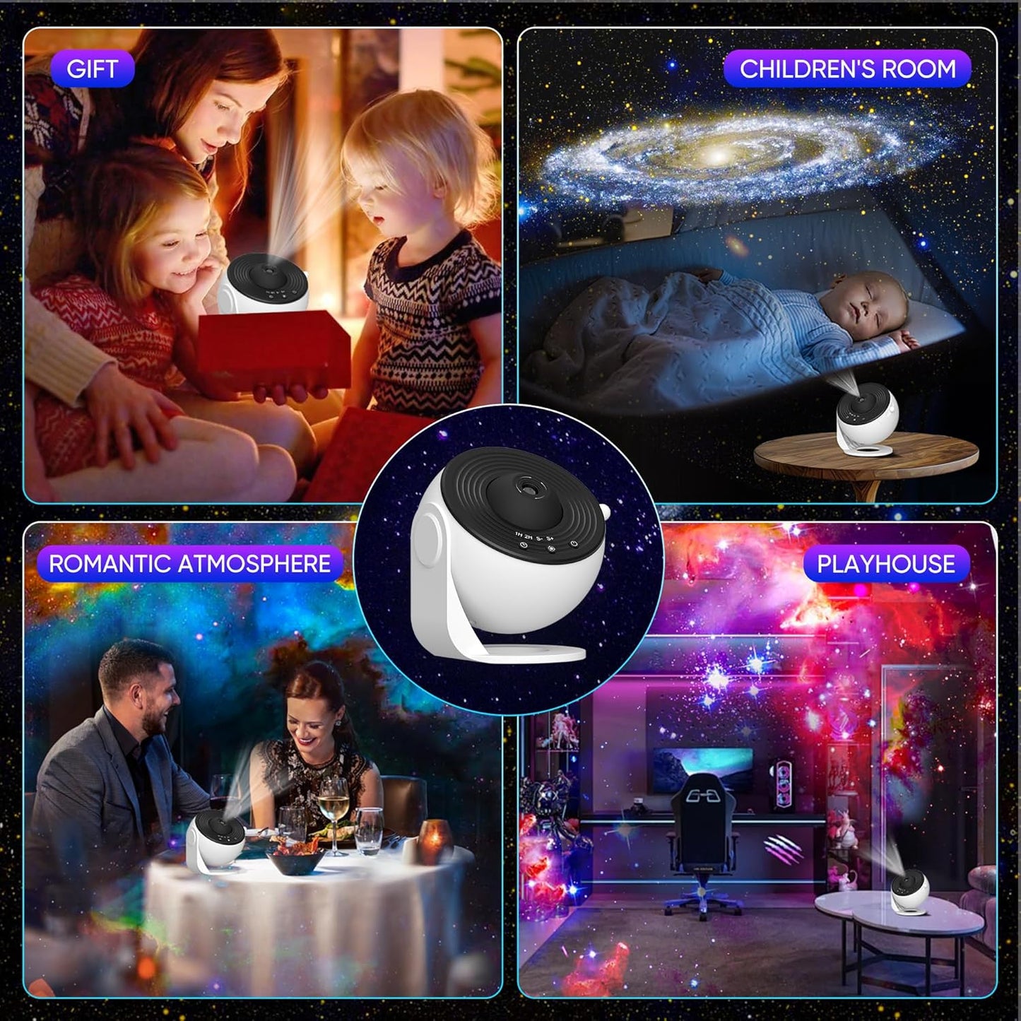Galaxy Projector for Bedroom,13 in 1 Star Projector with Timer and 3 Button Control 360° Rotating Planetarium Ceiling Night Light Projector for Kids,Adult,Gifts,Ceiling,Bedroom Room Decor