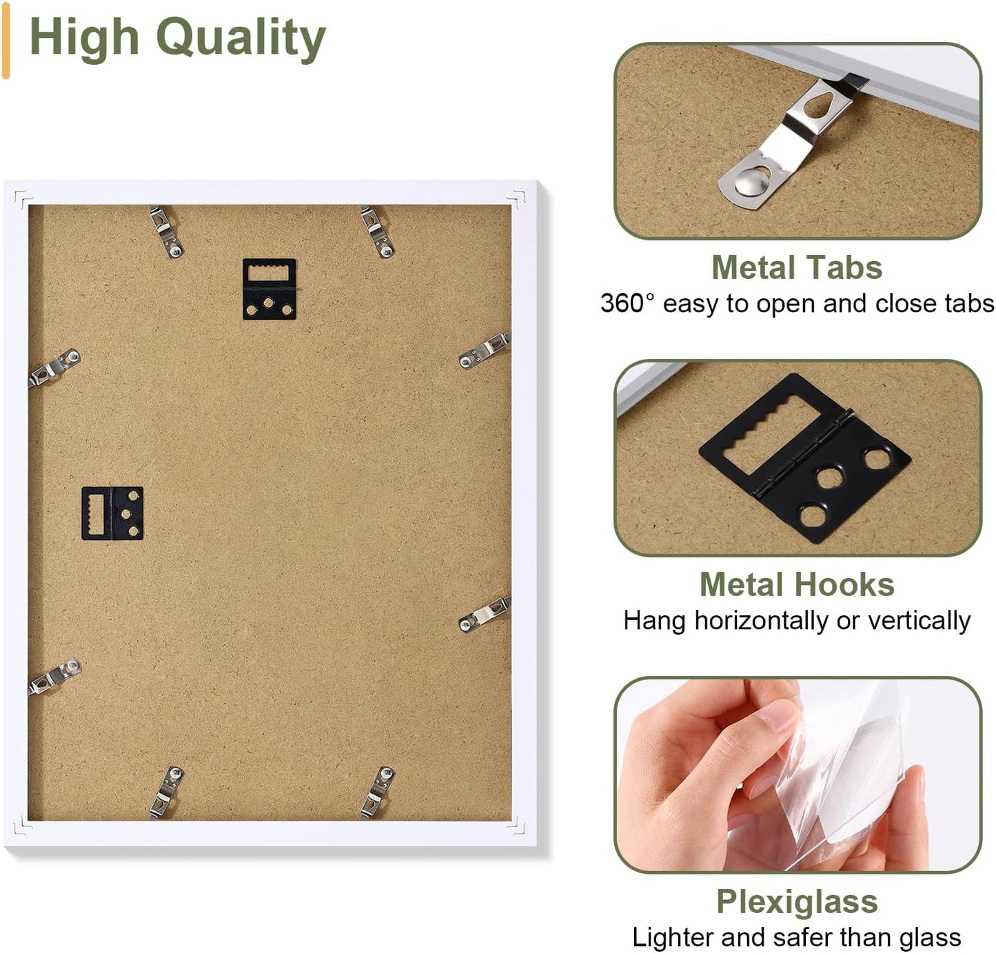 Vittanly 11x14 Collage Picture Frame, Displays 5Pcs 4x6 Pictures with Mat, Picture Frames Collage Wall Decor, White, 1 Pack