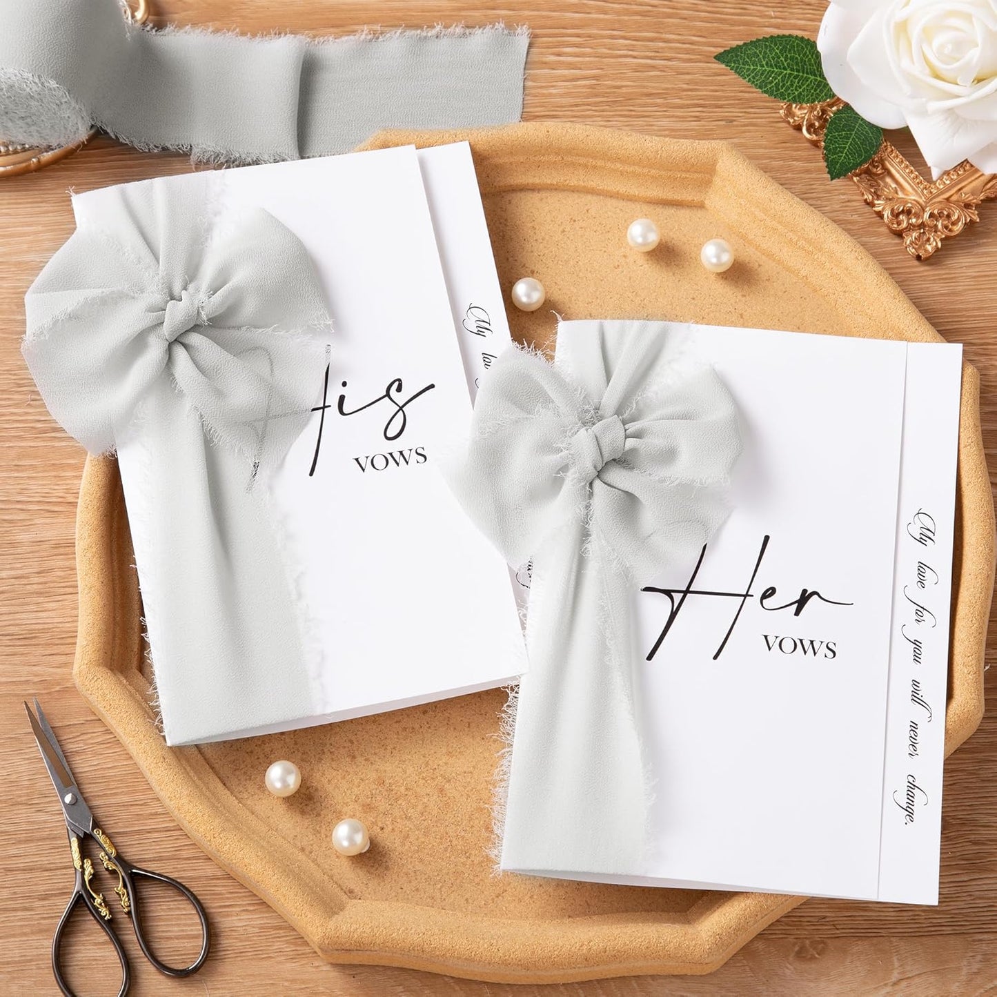 DORIS HOME Light Grey Chiffon Ribbon for Flower Bouquet, 2" x21Yd Fabric Ribbon for Gift Wrapping, Handmade Frayed Ribbon for Wedding, Chiffon Silk Ribbon for Christmas Decorations