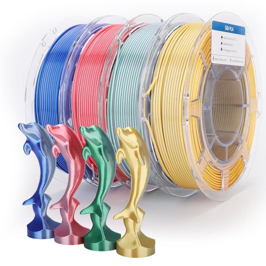 3D Printer Filament Bundle, Silk PLA Filament 1.75mm, Dual Color Filament 200gX 4 Spools Silk Filament Bundle Multicolor