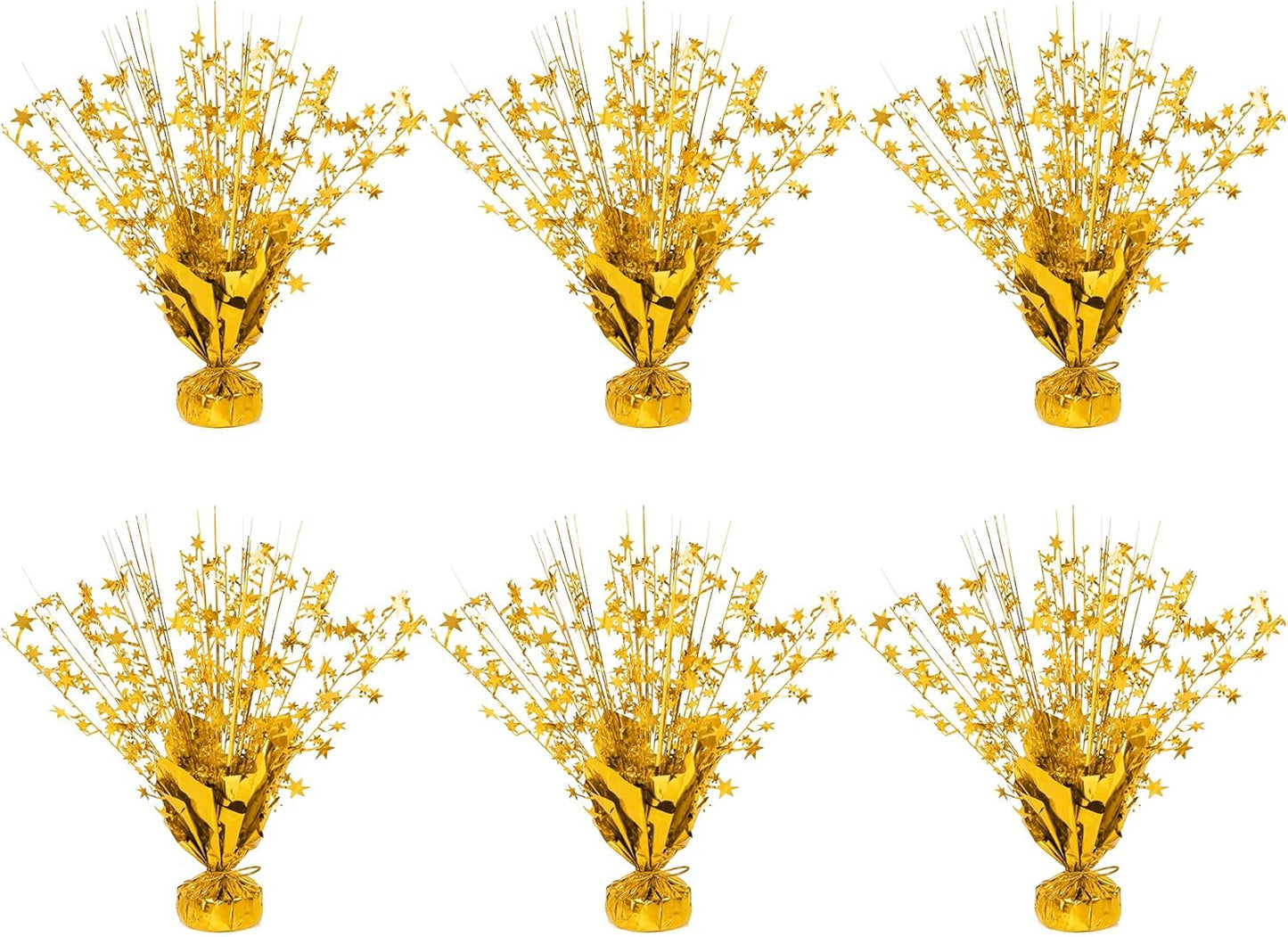 6 Pack Star Table Centerpieces for Party, Birthday Table Decorations for Kids Adults, Party Centerpieces for Tables for Wedding Baby Shower Graduation Holiday Event (Gold)