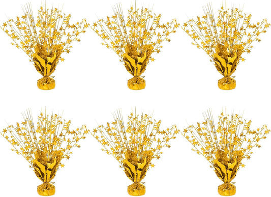 6 Pack Star Table Centerpieces for Party, Birthday Table Decorations for Kids Adults, Party Centerpieces for Tables for Wedding Baby Shower Graduation Holiday Event (Gold)
