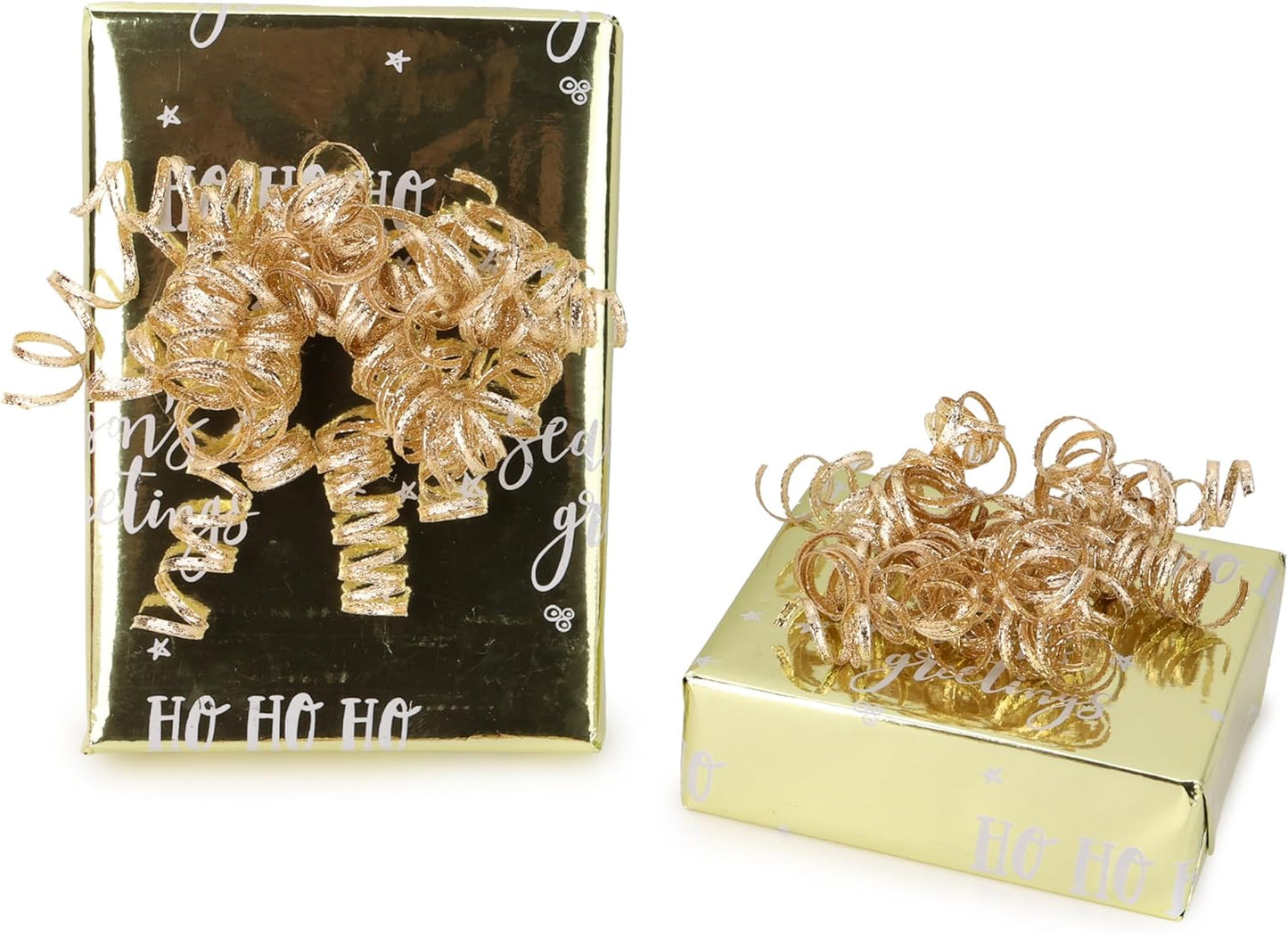 6" Metallic Champagne Christmas Curly Ribbon Bows for Gift Wrapping Self Adhesive Gift Bows for Holiday Decor, Baskets, Birthday, Wedding, Presents, Party Favors Decorations 6-Count