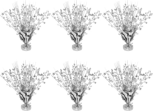 6 Pack Star Table Centerpieces for Party, Birthday Table Decorations for Kids Adults, Party Centerpieces for Tables for Wedding Baby Shower Graduation Holiday Event (Silver)