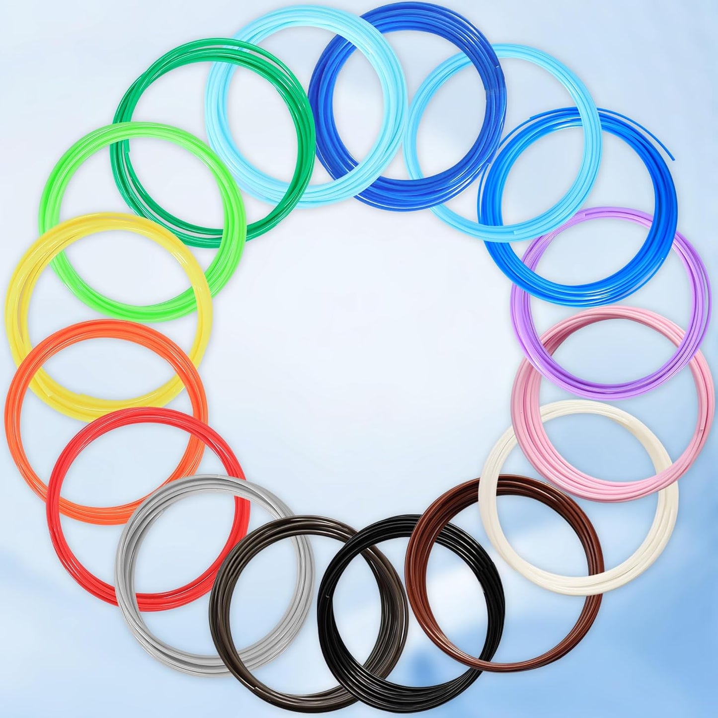 MIKA3D 3D Pen 3D Printer PLA Filament Refill, 16 Colors 1.75mm PLA Filament Pack, High-Precision Diameter Filament, Each Color 10 Feet, Total 160 Feet Lengths, Great PLA Printing Sample Pack