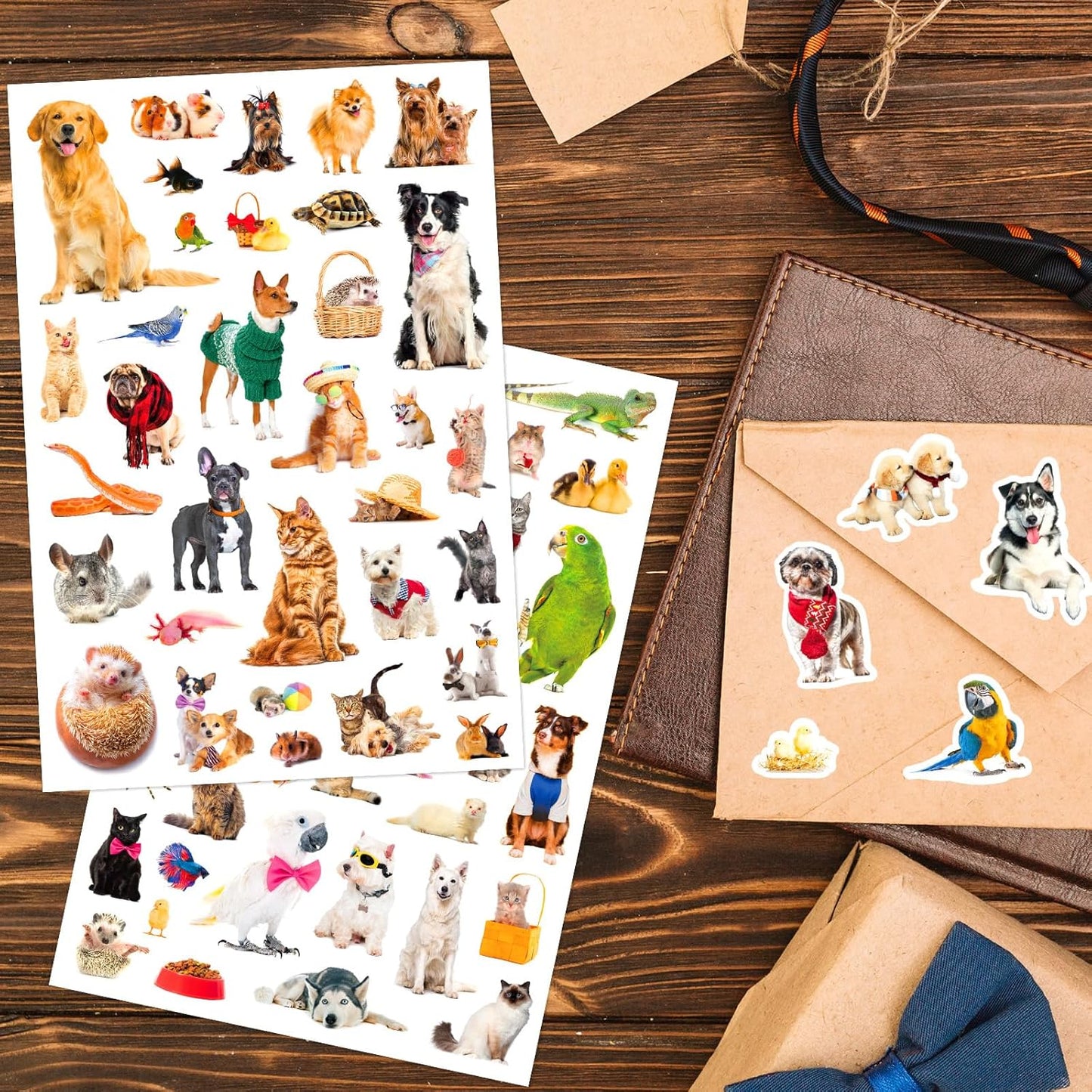 Pet Animals Stickers 660 Count Dog Cat Animal Pet Rabbit Parrot Fish Bird Reptiles Stickers Party Favors Gifts Sticky Decor for Scrapbook Calendar Planner Gift Wrap Decor