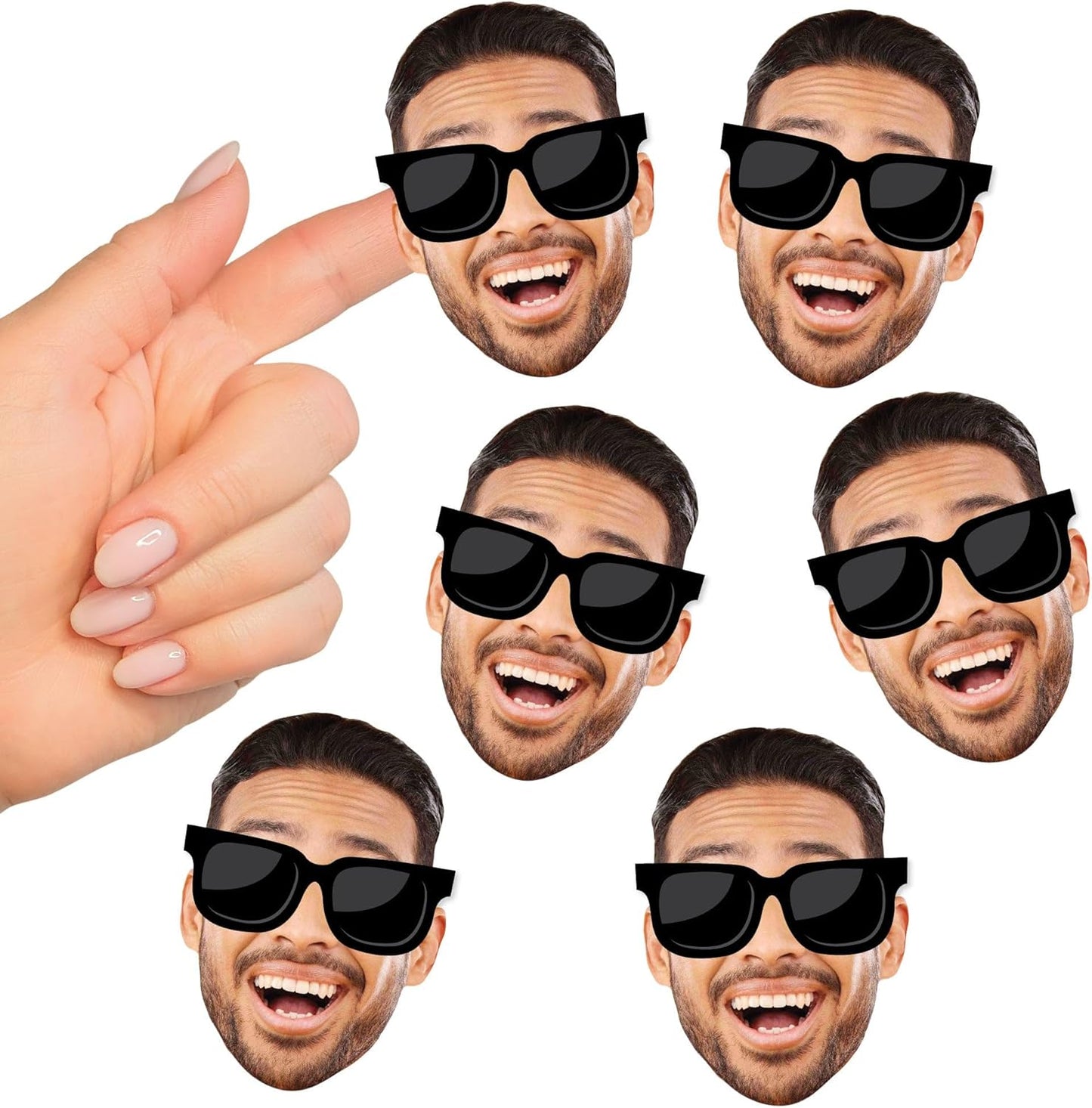 Big Dot of Happiness Custom Photo Sunglasses - Party Favors - Fun Face Cut-Out Stickers - Set of 24